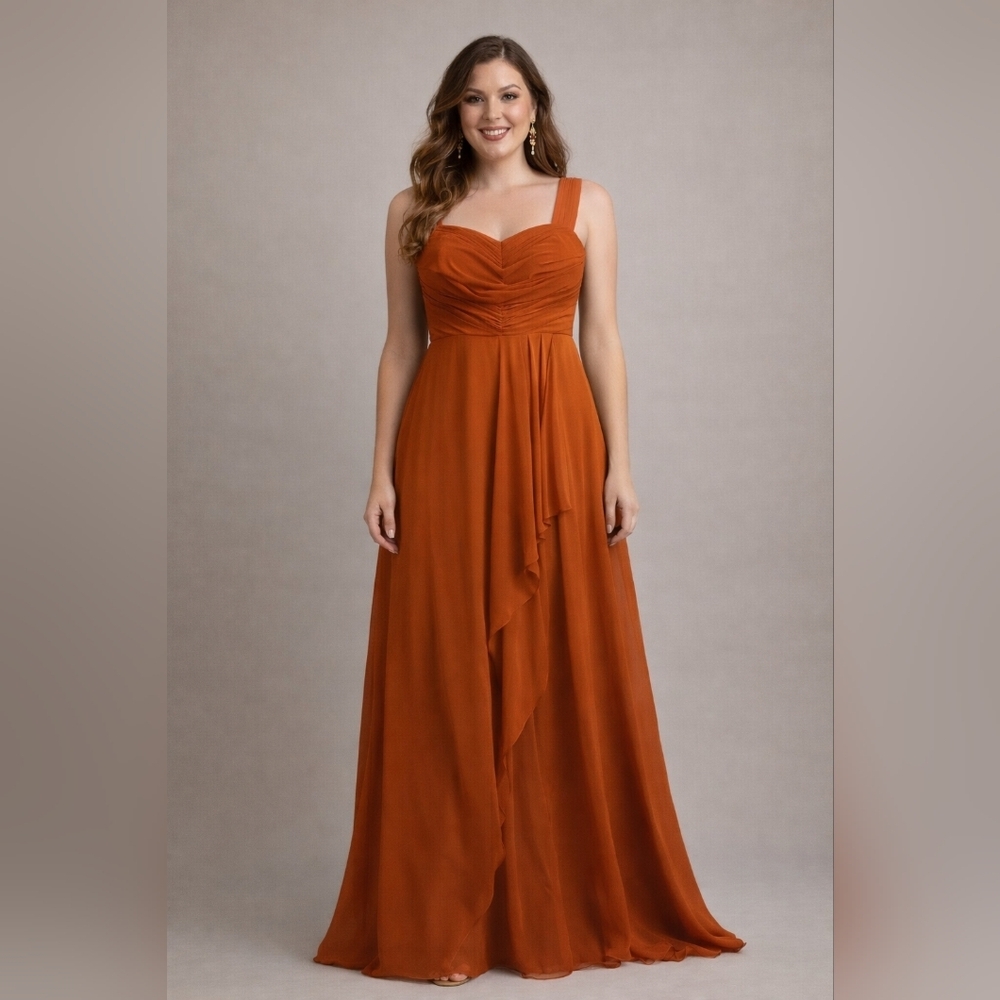 Elegant Rust Orange M/L Coraet Tie Back